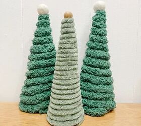 Yarn spiral Christmas trees