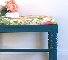 chic teal bench makeover