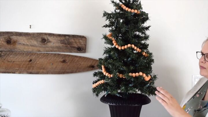 wood bead garland, Tips for reusing holiday decorations in the fall