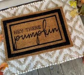 How To Create a "Hey There Pumpkin Doormat": Easy DIY Fall Porch Decor