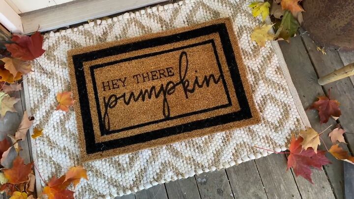 hey there pumpkin doormat, How to make a pumpkin themed doormat