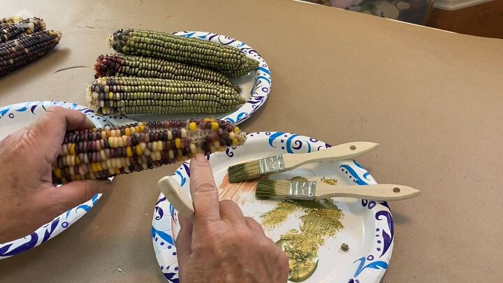 DIY home decor with painted Indian corn