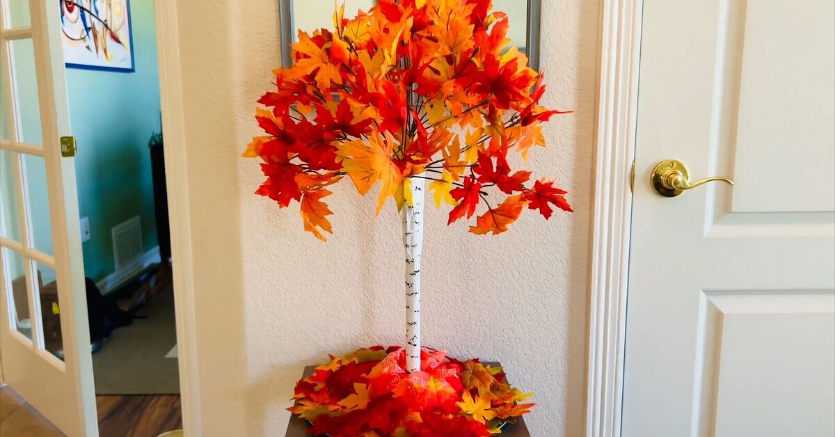 Fall Crafts: How to Make a Beautiful Fabric Pumpkin and Plunger Tree ...