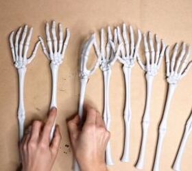 Skeleton arm garden border for Halloween