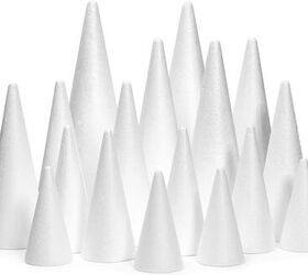White Foam Cones for Crafts, 2 Sizes (18 Pack)