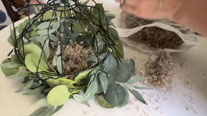 Spanish Moss decor for hanging pumpkins