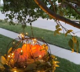 Glowing Pumpkin Hanging Basket