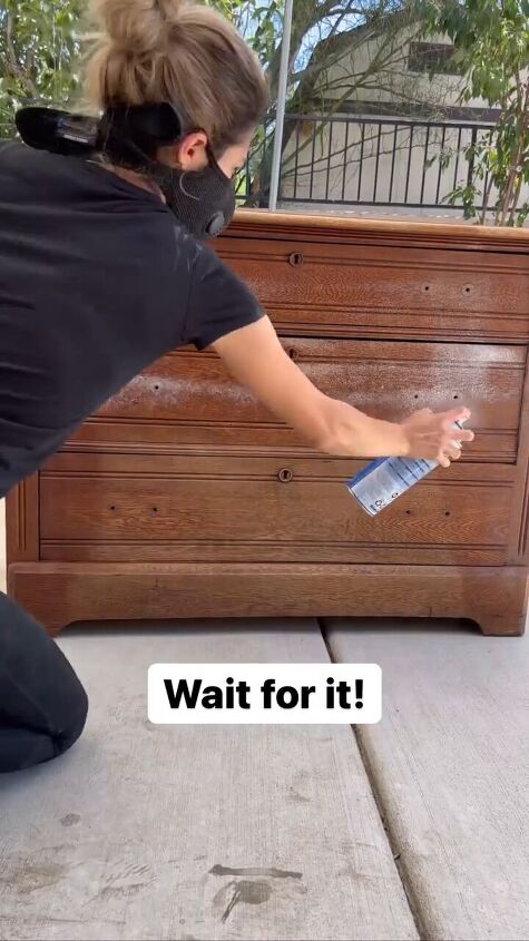 painted dresser, Removing paint with Easy Off Oven Cleaner