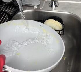 Filling the sink with warm water