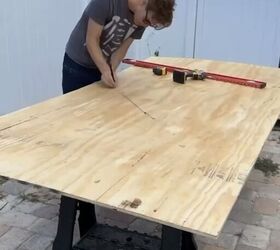 Cutting an arch out of plywood