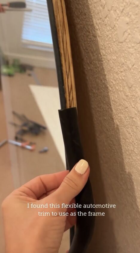 Peeling off the backing of the molding