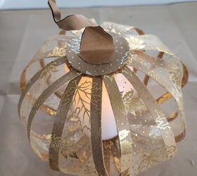 cmo hacer un espectacular farol de calabaza con papel, Tallo de calabaza dorado