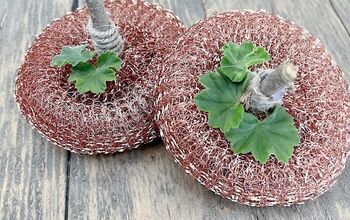 Mini Metal Pumpkins From Scouring Pads