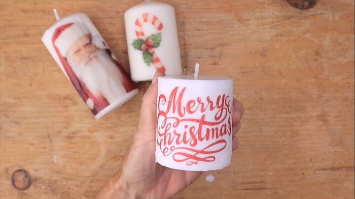 DIY Merry Christmas candle