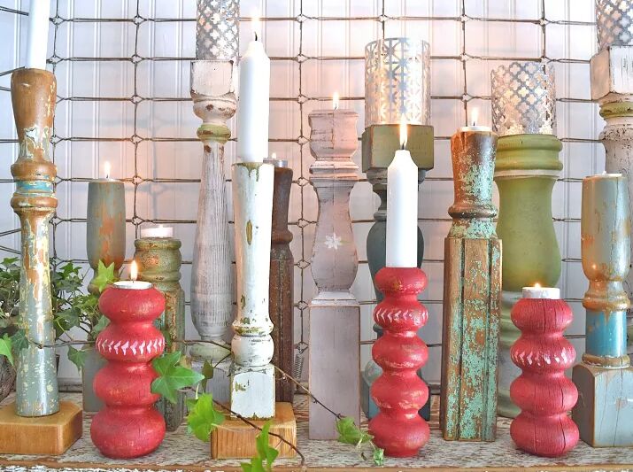 Furniture leg candlesticks
