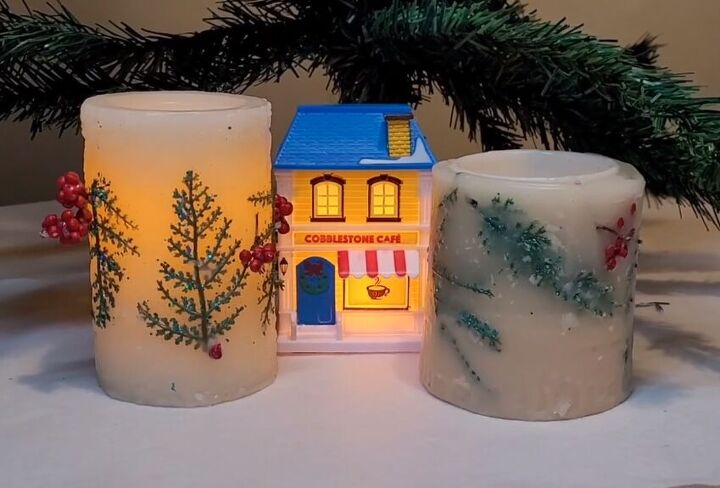 Decorated battery-operated candles