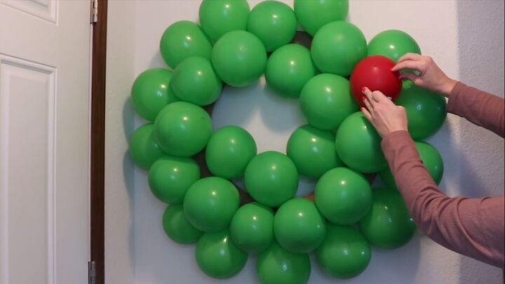 Attaching the red balloons with glue dots