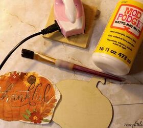 diy calabaza de madera decoracin floral de otoo con un toque de decoupage