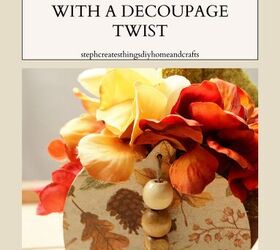 diy calabaza de madera decoracin floral de otoo con un toque de decoupage