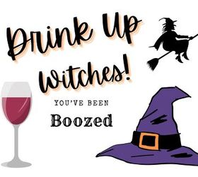 drink up witches you ve been boozed imprimible, A beber brujas Etiqueta de vino imprimible para Halloween