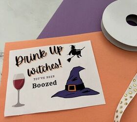 drink up witches you ve been boozed imprimible, Brujas borrachas etiqueta imprimible de vino para Halloween