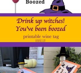 drink up witches you ve been boozed imprimible, Bebe bruja has estado borracha etiqueta de vino imprimible para Halloween