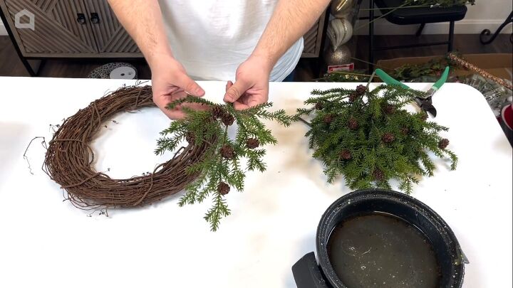 Fluffing out the pine stems