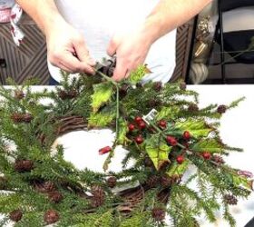Cutting the holly stems