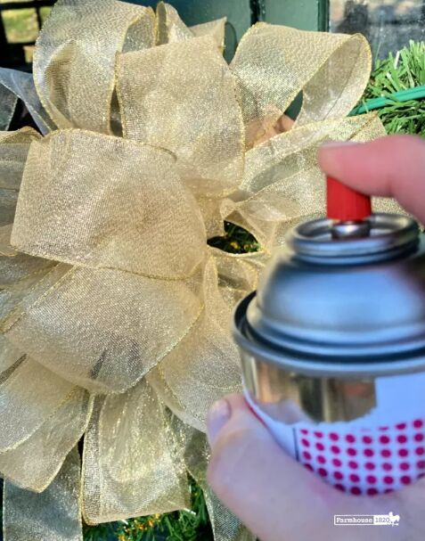 Spraying sealer to weather-proof ribbon