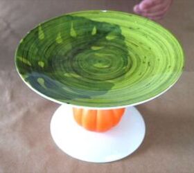 Step-by-step pumpkin cake stand crafting tutorial
