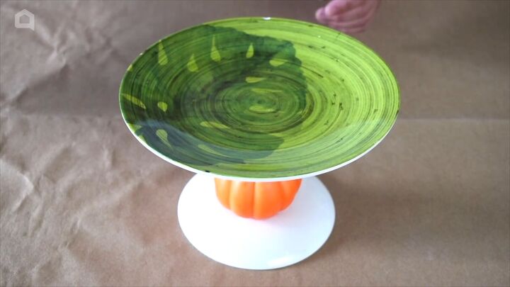 Step-by-step pumpkin cake stand crafting tutorial