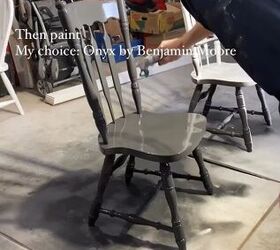 dining chair makeover, Painting the dining room chairs