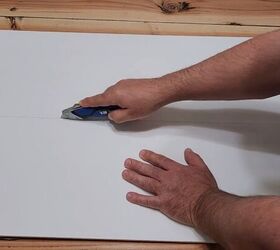 Cutting the foam board in half