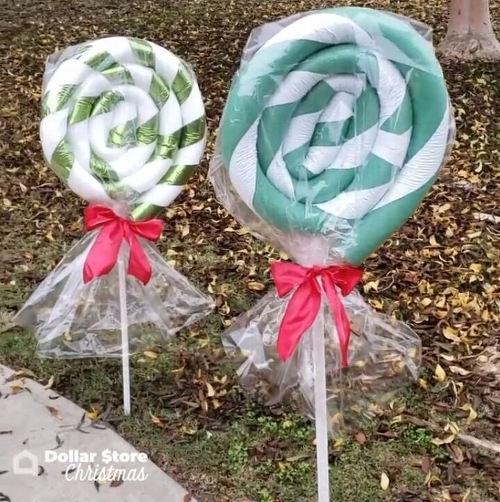 DIY pool noodle giant lollipops