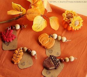 Tarjetas personalizadas de Acción de Gracias con arcilla secada al aire y sellos para tartas