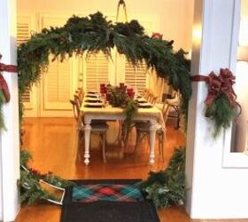 DIY Christmas archway with swags either side