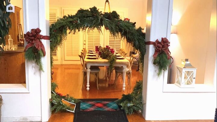 DIY Christmas archway with swags either side