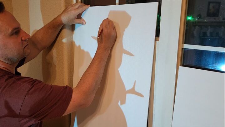 Tracing around the projected Christmas shapes