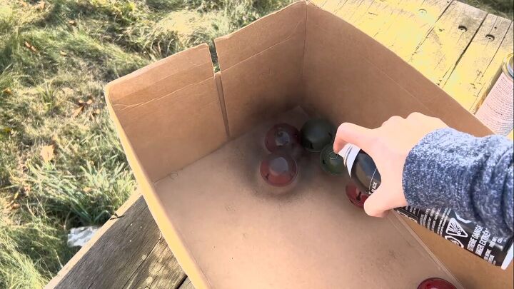 Spray-painting the jingle bells black