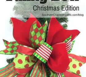DIY Christmas bow made out of fabric scraps