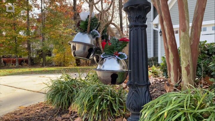 how to make giant jingle bells, Jingle bells hanging from a mailbox