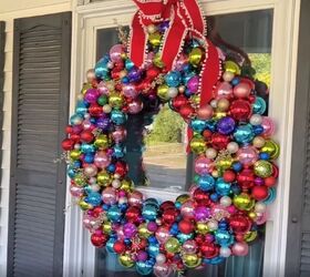 Christmas Porch Decorations: Oversized Ornament DIY (from trash