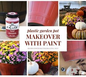 Pintar y renovar macetas de plástico de jardín