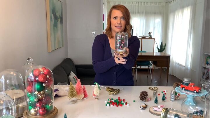 Pine cone Christmas tree in a Mason jar