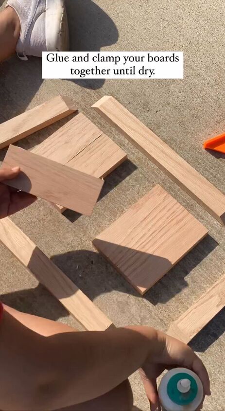 diy house number sign, Gluing the pieces together