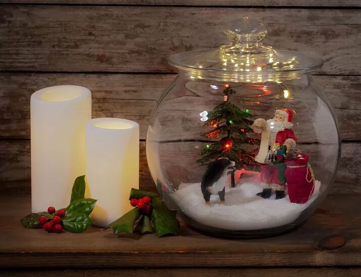 Christmas scene in a jar