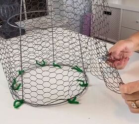 Trimming the excess chicken wire