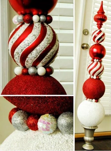 DIY Christmas ornament topiary