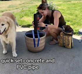 diy umbrella stand, Leveling the pipe