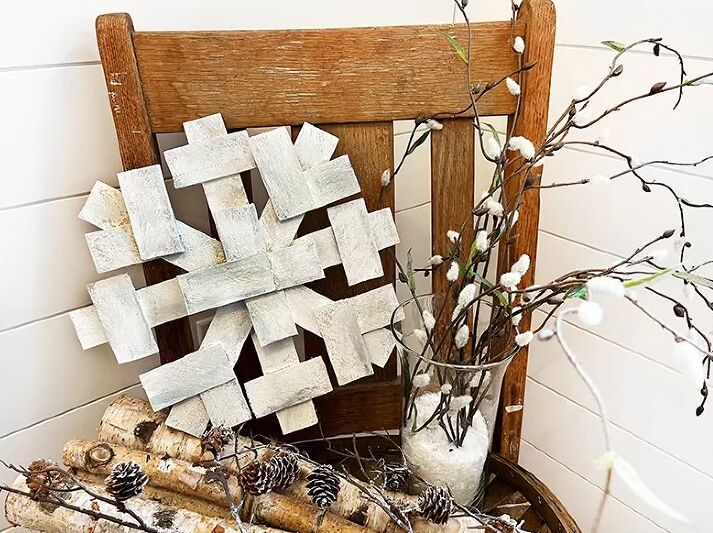 DIY wood shim snowflake